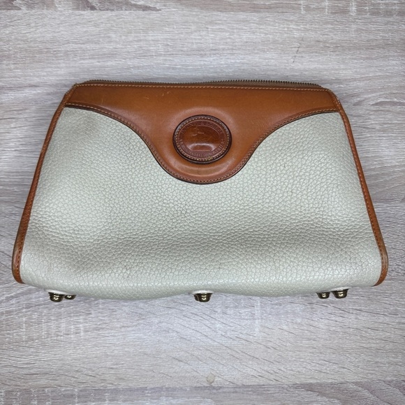 Dooney & Bourke Handbags - Dooney & Bourke Cream and Tan Leather Bag Vintage